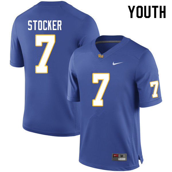 Youth #7 Jazzee Stocker Pitt Panthers College Football Jerseys Sale-Royal